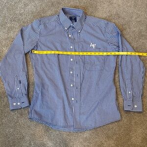 Antigua Blue and White Checkered Button Down Shirt size M
